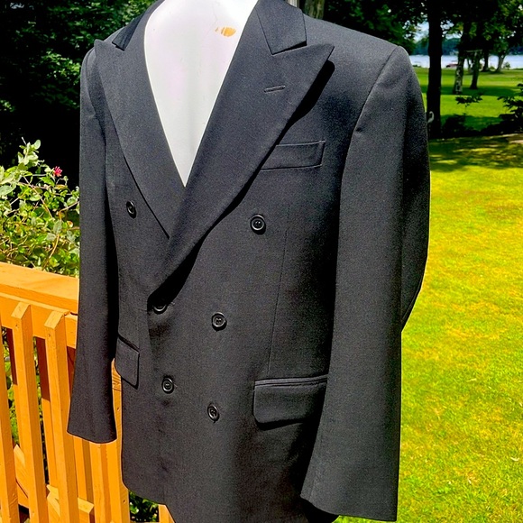 Pronto-Uomo Italian-made double-breasted wool sport coat 37R - Picture 2 of 7